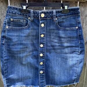 Maurices blue denim mini skirt